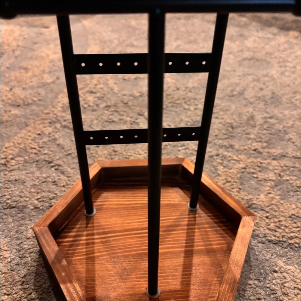New in Box Wooden and Black Metal Jewelry Tray